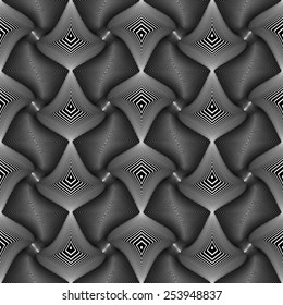 Design seamless striped geometric pattern. Abstract monochrome waving lines background. Vector art. No gradient