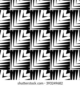 Design seamless striped pattern. Abstract geometric monochrome background. Vector art. No gradient
