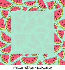 Design of a seamless texture with watermelons. Vector.