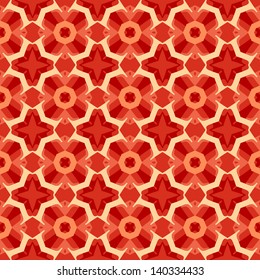 Design for seamless tiles with geometric lines and squares in red, orange, brown