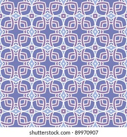 Design for seamless tiles with geometric lines and squares in purple, blue