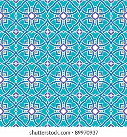 Design for seamless tiles with geometric lines and squares in grey, blue, purple, green