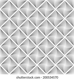Design seamless vortex movement strip geometric pattern. Abstract monochrome waving lines background. Speckled texture. Vector art