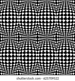 Design seamless warped geometric pattern. Abstract monochrome background. Vector art. No gradient