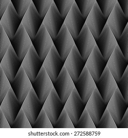 Design seamless wave geometric pattern. Abstract monochrome diamond background. Vector art. No gradient
