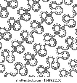 Design seamless waving pattern. Abstract monochrome zigzag background. Vector art