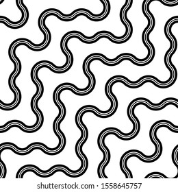 Design seamless waving pattern. Abstract monochrome zigzag background. Vector art