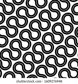 Design seamless waving pattern. Abstract monochrome stripy background. Vector art