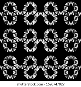 Design seamless waving pattern. Abstract monochrome zigzag background. Vector art