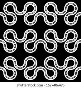 Design seamless waving pattern. Abstract monochrome zigzag background. Vector art