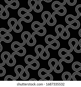 Design seamless waving pattern. Abstract monochrome zigzag background. Vector art