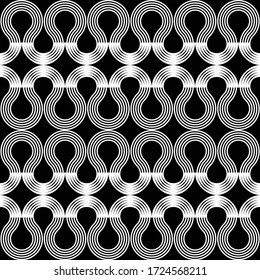 Design seamless waving pattern. Abstract monochrome zigzag background. Vector art