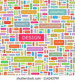 Design. Seamless word collage.