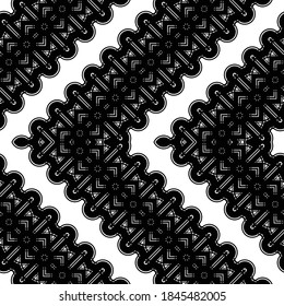 Design seamless zigzag decorative pattern. Abstract monochrome grating background. Vector art
