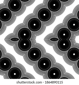 Design seamless zigzag decorative pattern. Abstract monochrome grating background. Vector art