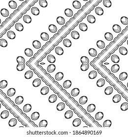 Design seamless zigzag decorative pattern. Abstract monochrome grating background. Vector art