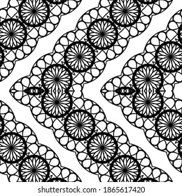 Design seamless zigzag decorative pattern. Abstract monochrome grating background. Vector art
