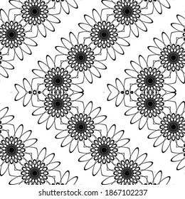 Design seamless zigzag decorative pattern. Abstract monochrome grating background. Vector art