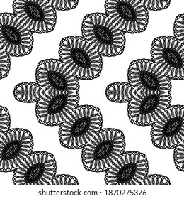 Design seamless zigzag decorative pattern. Abstract monochrome grating background. Vector art