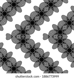 Design seamless zigzag decorative pattern. Abstract monochrome grating background. Vector art