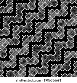 Design seamless zigzag decorative pattern. Abstract monochrome grating background. Vector art