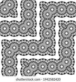 Design seamless zigzag decorative pattern. Abstract monochrome grating background. Vector art