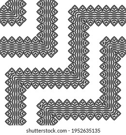 Gestalten Sie nahtlose Zickzack-Dekorationsmuster. Abstrakter, einfarbiger Hintergrund. Vektorkunst