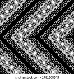 Design seamless zigzag decorative pattern. Abstract monochrome grating background. Vector art