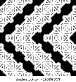 Design seamless zigzag decorative pattern. Abstract monochrome grating background. Vector art