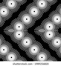 Design seamless zigzag decorative pattern. Abstract monochrome grating background. Vector art