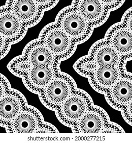 Design seamless zigzag decorative pattern. Abstract monochrome grating background. Vector art