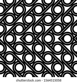 Design seamless zigzag pattern. Abstract monochrome circle background. Vector art