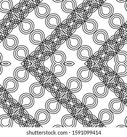 Design seamless zigzag pattern. Abstract monochrome lacy background. Vector art