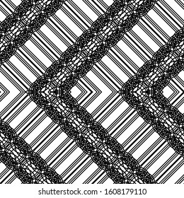 Design seamless zigzag pattern. Abstract monochrome lacy background. Vector art