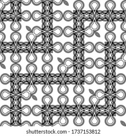 Design seamless zigzag pattern. Abstract monochrome lacy background. Vector art