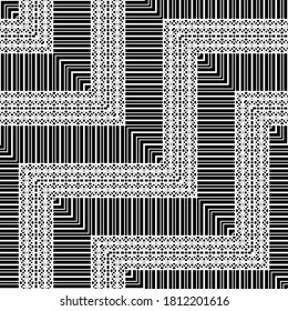 Design seamless zigzag pattern. Abstract monochrome lacy background. Vector art