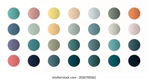 Design a series of gradient styles. with color samples on the worksheet