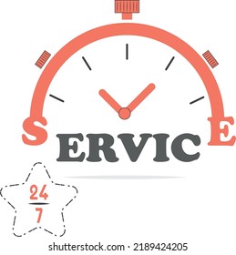 Design a service logo with the time clock and days of the week professionally on a white background