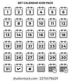 design set calendar icon pack vector - hd clean