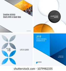 Design set of colourful abstract vector elements for modern background with circles, squares, triangles, smooth shapes