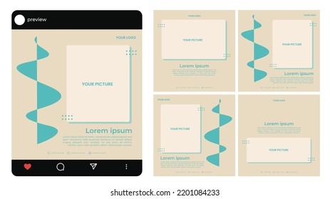 Design Set of Editable Social Media Post Template for Your Marketing Business, Promotion, Discount, Sale, Banner, Flyer, Website Advertising, Marketplace Vector Illustration Background