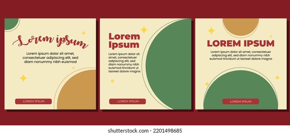 Design Set of Editable Social Media Post Template for Your Marketing Business, Promotion, Discount, Sale, Banner, Flyer, Website Advertising, Marketplace Fun Colors Vector Illustration