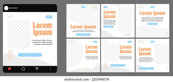 Design Set of Editable Social Media Post Template for Your Marketing Business, Promotion, Discount, Sale, Banner, Flyer, Website Advertising, Marketplace Vector Illustration Background