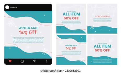 Design Set of Editable Social Media Post Template for Your Marketing Business, Promotion, Discount, Sale, Banner, Flyer, Website Advertising, Marketplace Vector Illustration