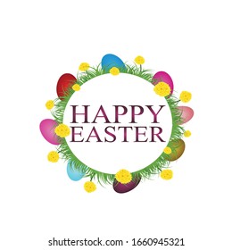 Design with a set of eggs of gold color with glitter and a pattern on pendants, a postcard.