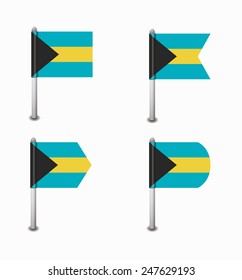 design set of four flags Bahamas