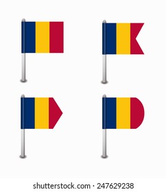 design set of four flags Chad