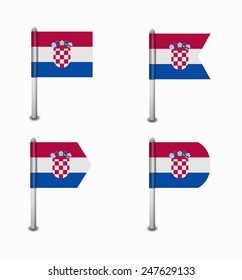 design set of four flags Croatia