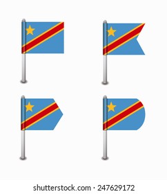 design set of four flags Democratic Republic of the Congo