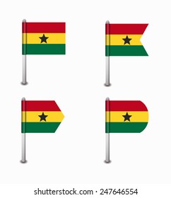 design set of four flags Ghana